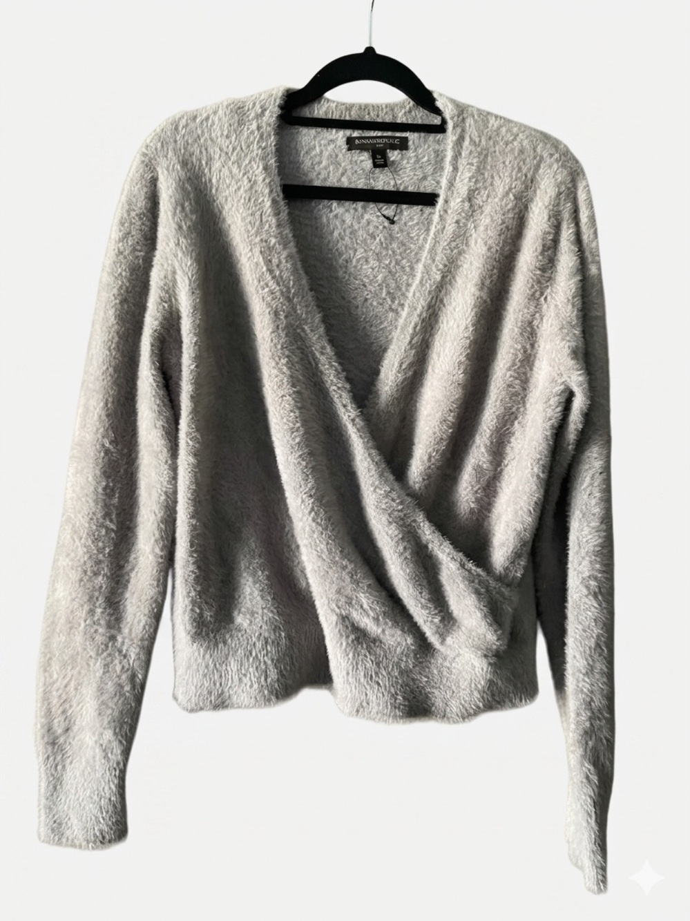 Banana Republic Fluffy Crossover Faux-Wrap Knit Sweater Size M